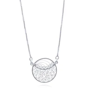 JESSA SILVER PENDANT ADJUSTABLE NECKLACE FILIGREE