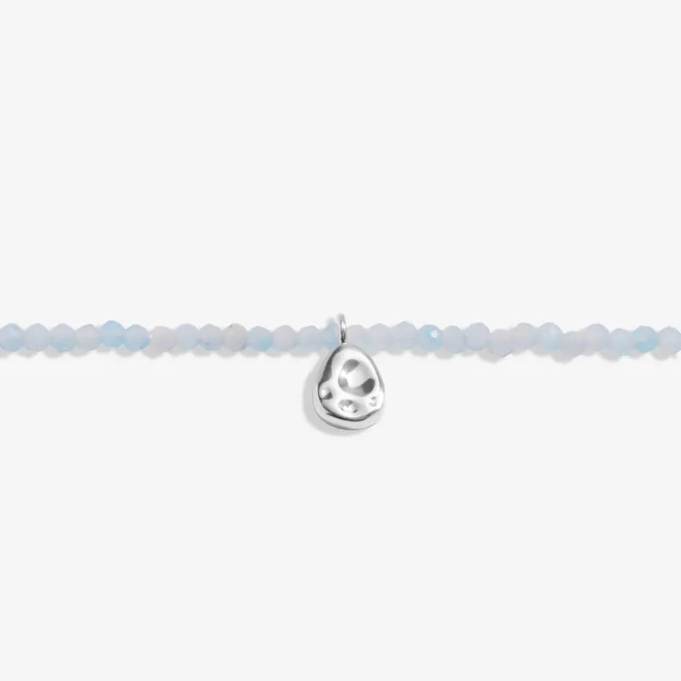 Joma Mini Charms Aqua Crystal Pebble Silver Bracelet