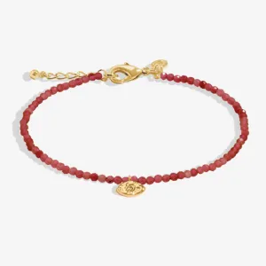 Joma Mini Charms Garnet Eye Gold Bracelet