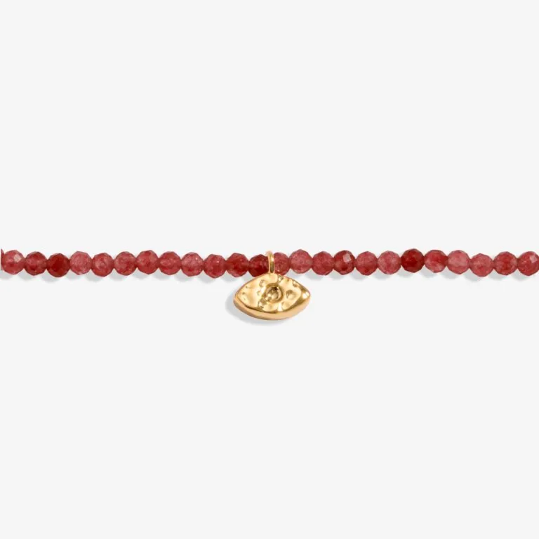Joma Mini Charms Garnet Eye Gold Bracelet