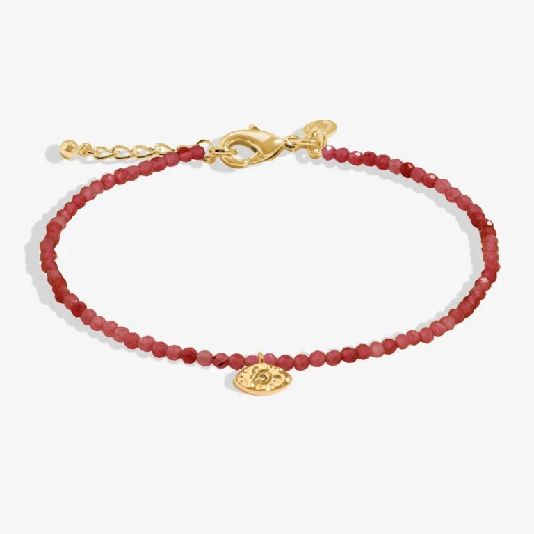 Joma Mini Charms Garnet Eye Gold Bracelet