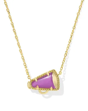 Kendra Scott Cheer Short Pendant Necklace in Gold Purple Mother of Pearl