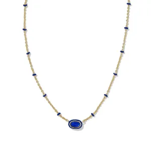 Kendra Scott Mini Elisa Enamel Frame Short Pendant Necklace in Cobalt Illusion