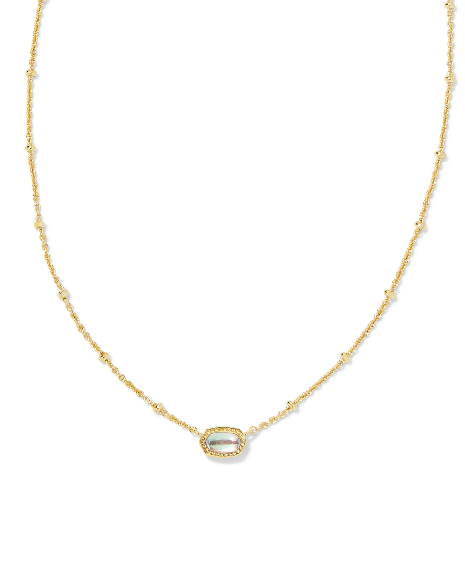 Kendra Scott Mini Elisa Gold Satellite Short Pendant Necklace - Dichroic Glass | Dainty Necklace