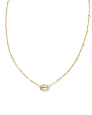 Kendra Scott Mini Elisa Gold Satellite Short Pendant Necklace - Dichroic Glass | Dainty Necklace