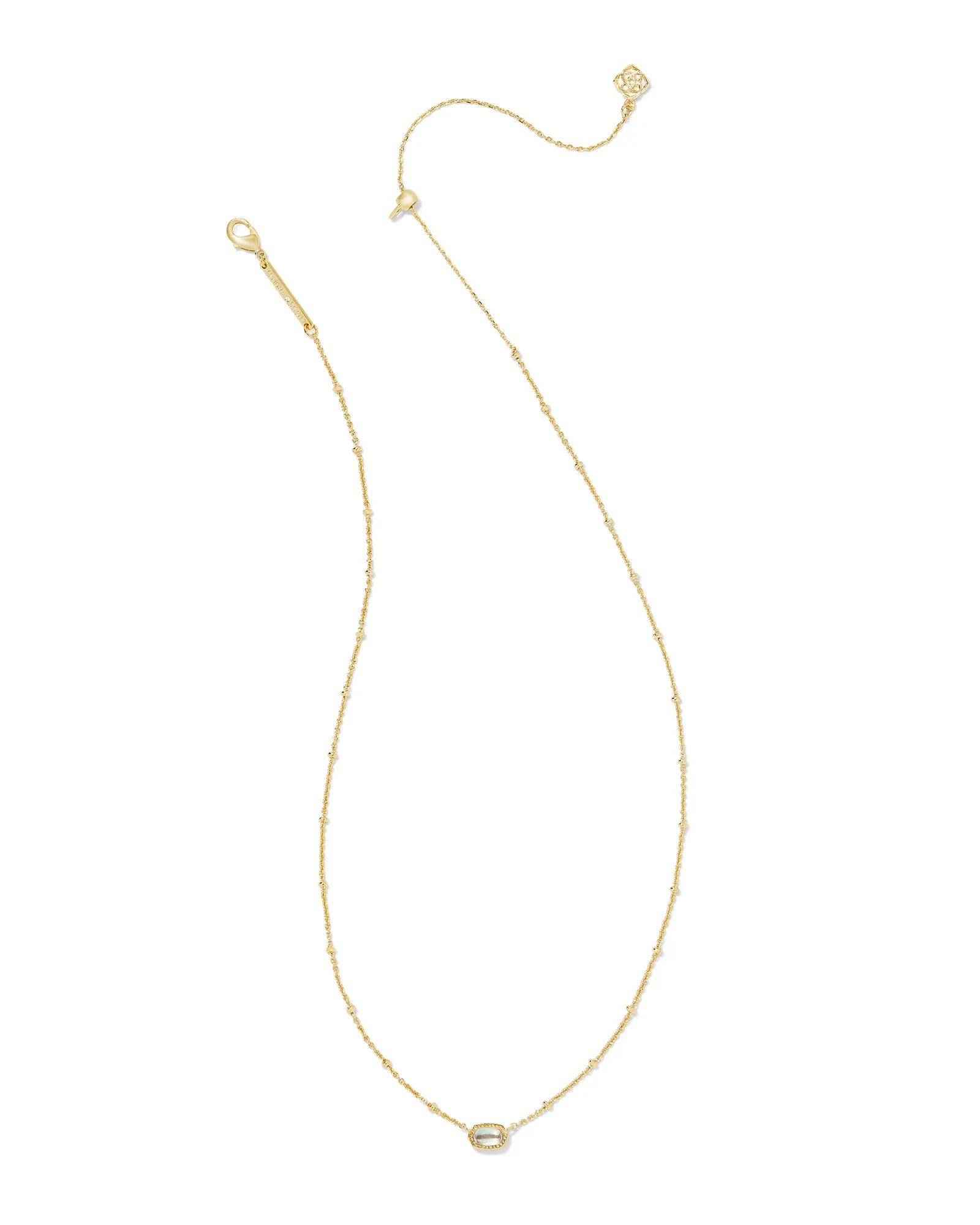 Kendra Scott Mini Elisa Gold Satellite Short Pendant Necklace - Dichroic Glass | Dainty Necklace