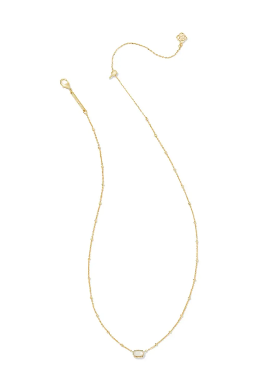 Kendra Scott Mini Elisa Gold Satellite Short Pendant Necklace in Ivory Mother-of-Pearl | 9608861986