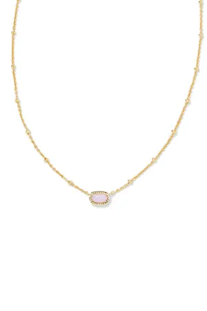 Kendra Scott: Mini Elisa Gold Satellite Short Pendant Necklace - Pink Opalite