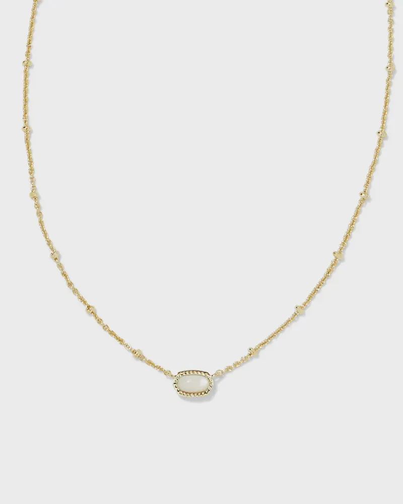 Kendra Scott Mini Elisa Ivory Mother of Pearl Gold Satellite Short Necklace