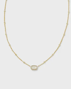 Kendra Scott Mini Elisa Ivory Mother of Pearl Gold Satellite Short Necklace