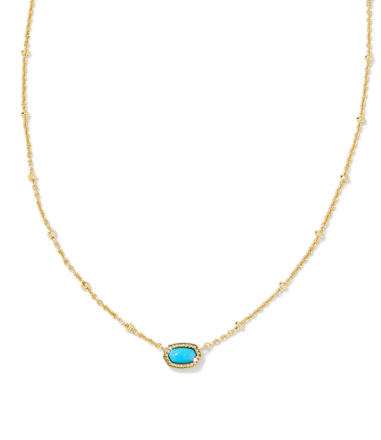 Kendra Scott: Mini Elisa Necklace in Gold Turquoise