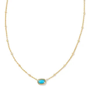 Kendra Scott: Mini Elisa Necklace in Gold Turquoise