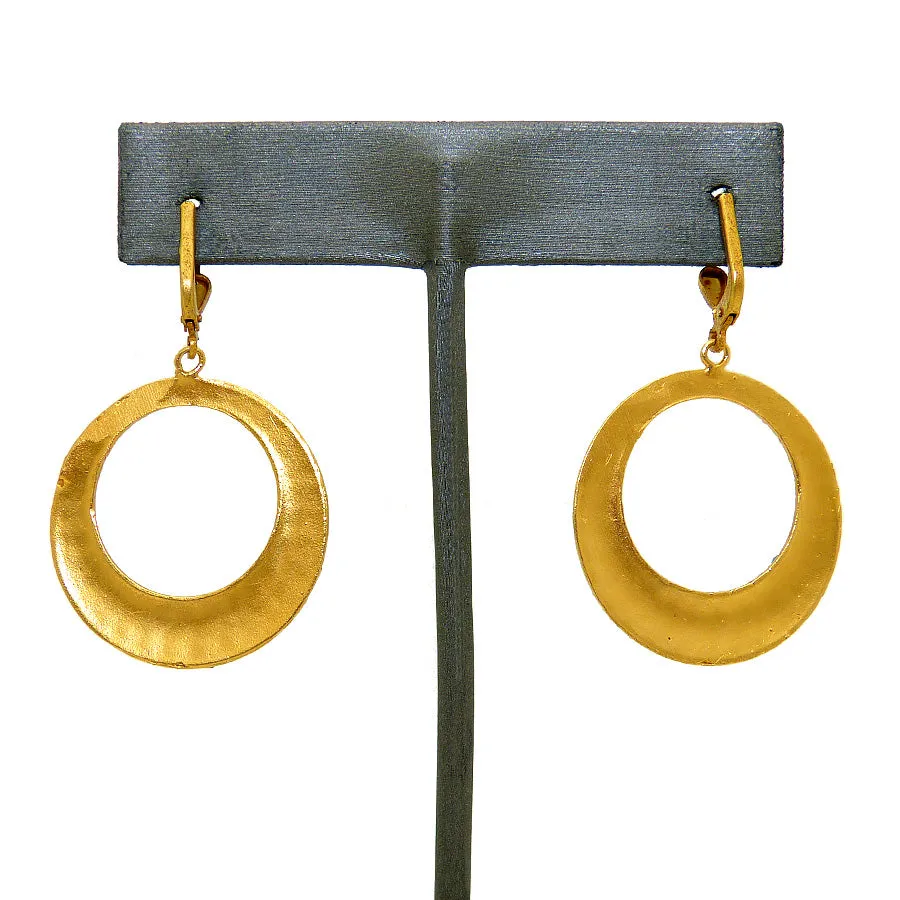 La Vie Parisienne Gold Open Hoop Swarovski Crystal Earrings 4146G Pacific Opal Blue Green