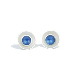 Large Enamel and Silver Target Studs Earrings - Inner Enamel