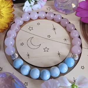Larimar and Rose Quartz Bracelet