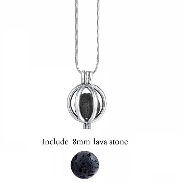 Lava Stone Aromatherapy Vintage Necklace Locket