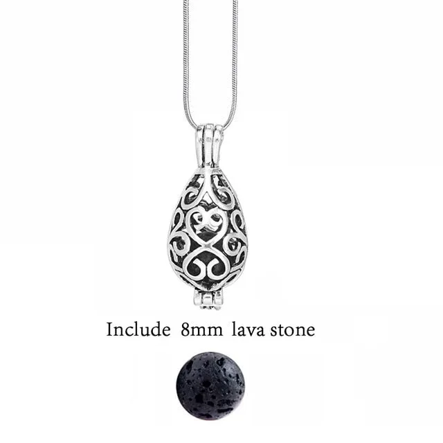 Lava Stone Aromatherapy Vintage Necklace Locket