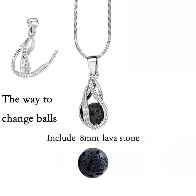 Lava Stone Aromatherapy Vintage Necklace Locket