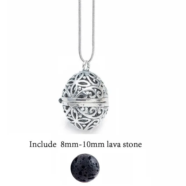 Lava Stone Aromatherapy Vintage Necklace Locket