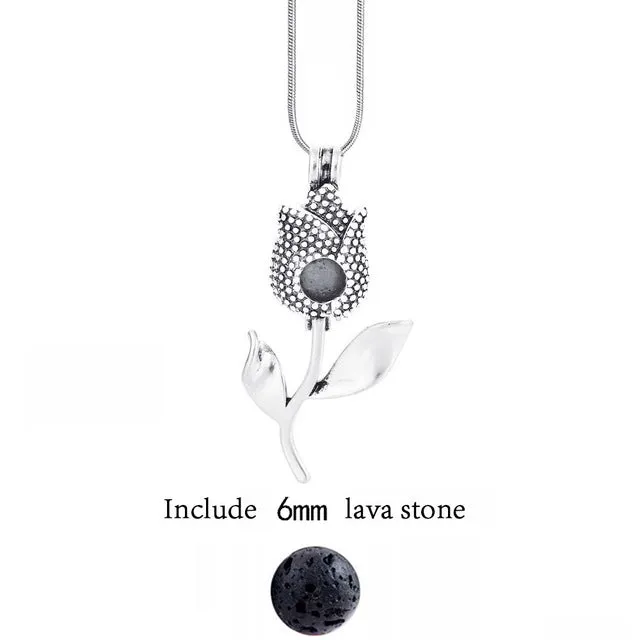 Lava Stone Aromatherapy Vintage Necklace Locket