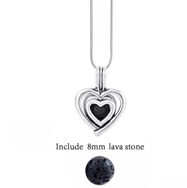 Lava Stone Aromatherapy Vintage Necklace Locket