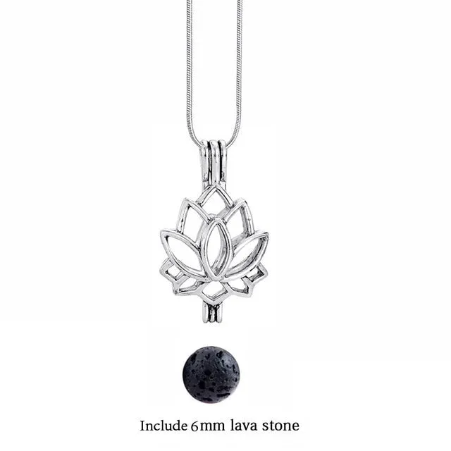 Lava Stone Aromatherapy Vintage Necklace Locket