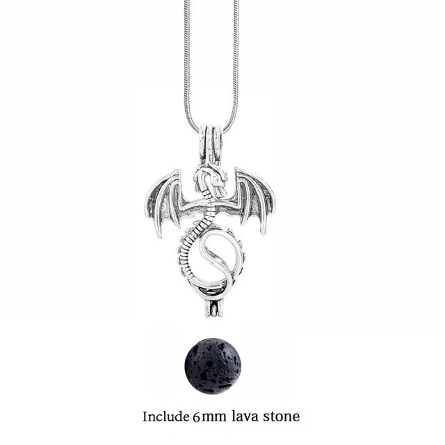 Lava Stone Aromatherapy Vintage Necklace Locket