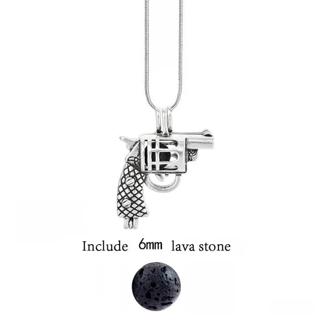 Lava Stone Aromatherapy Vintage Necklace Locket