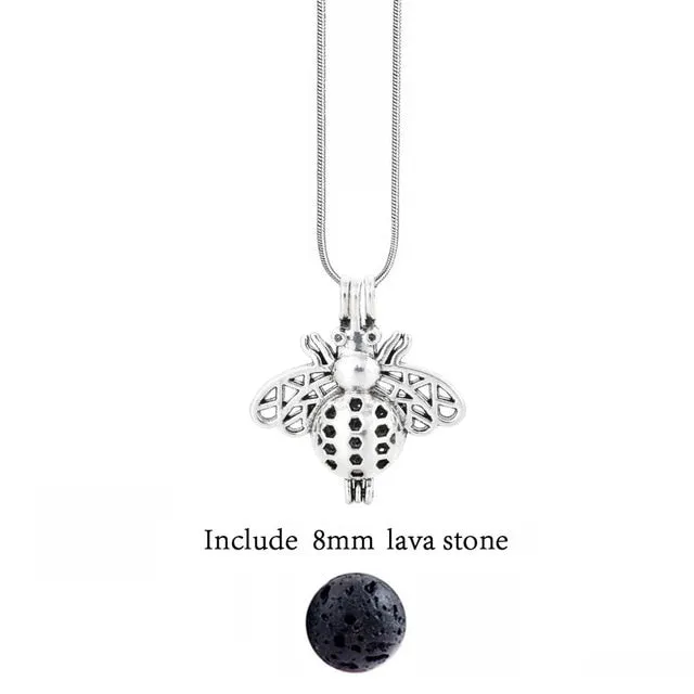 Lava Stone Aromatherapy Vintage Necklace Locket