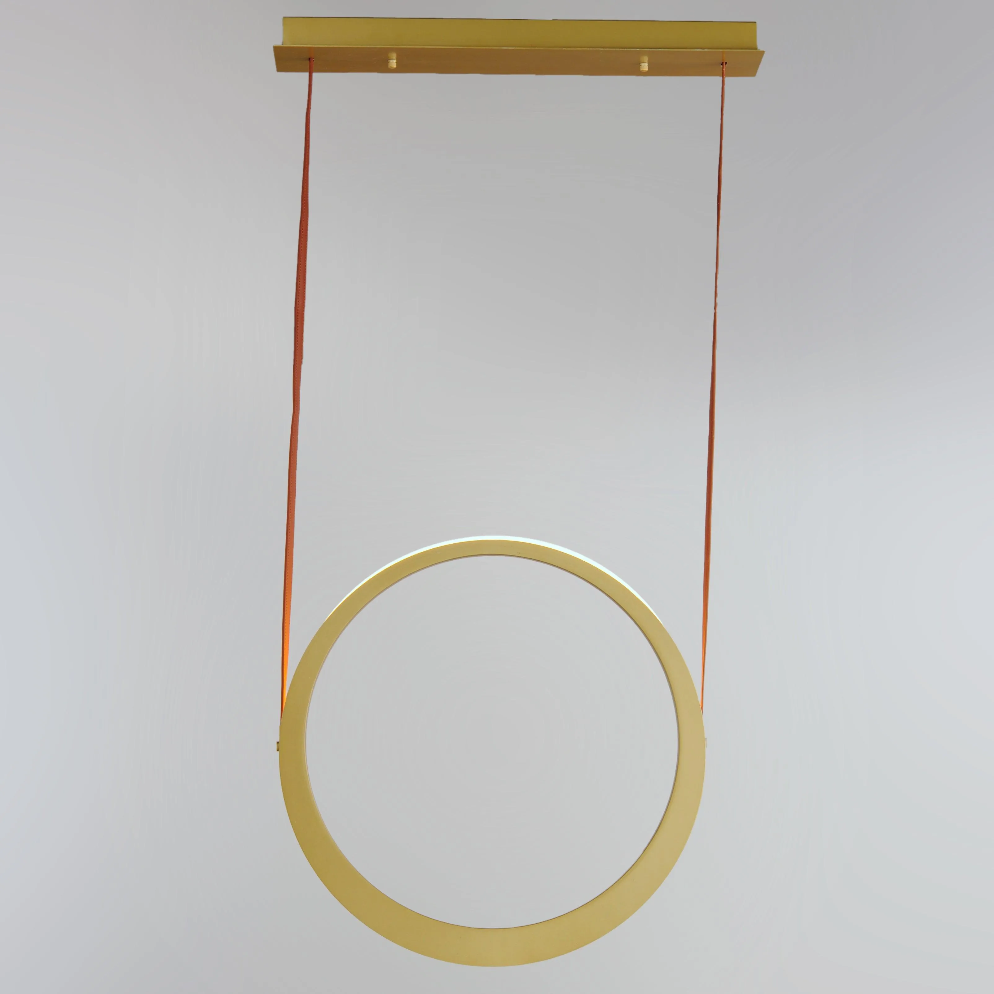 LED Antique Brass Single Rings Pendant