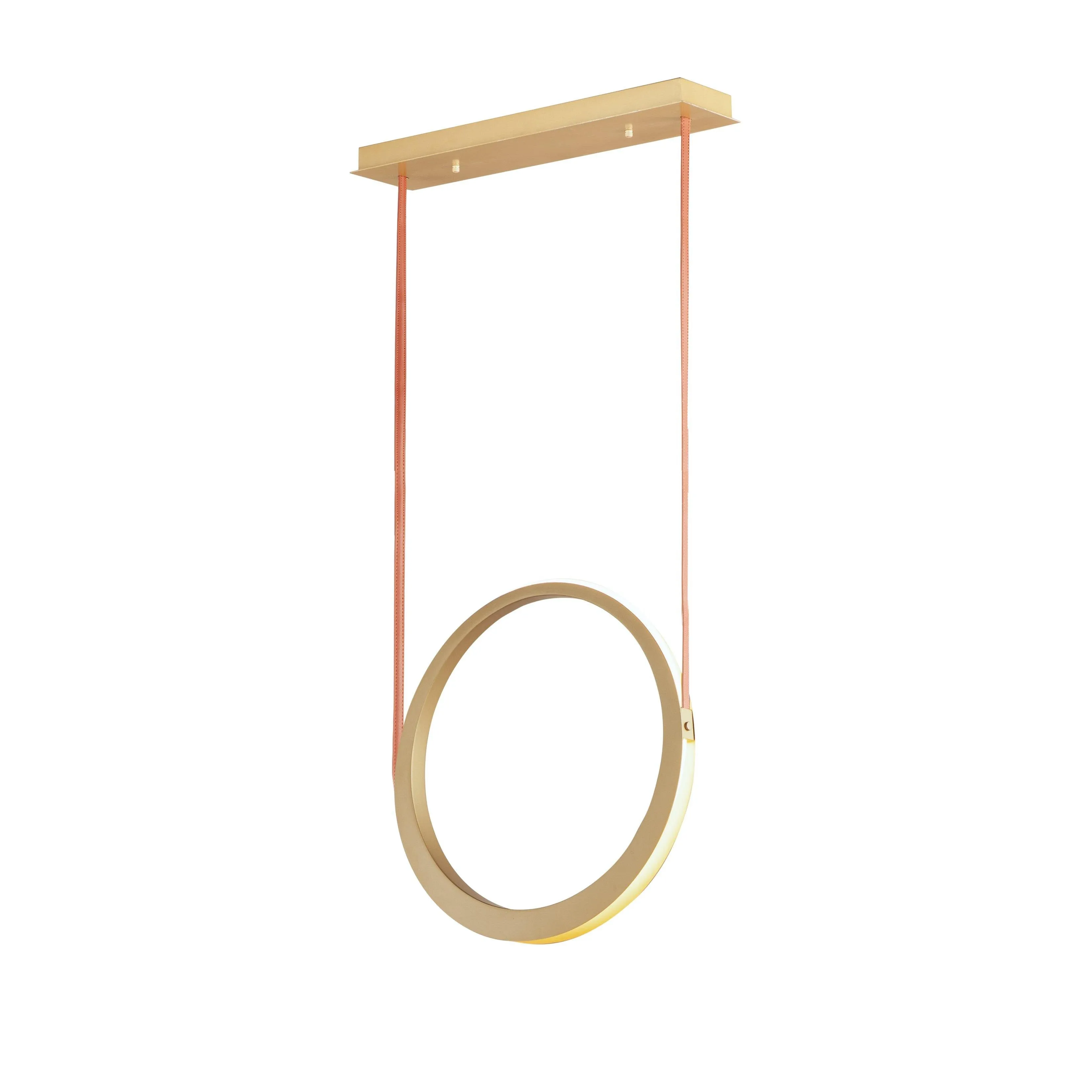LED Antique Brass Single Rings Pendant
