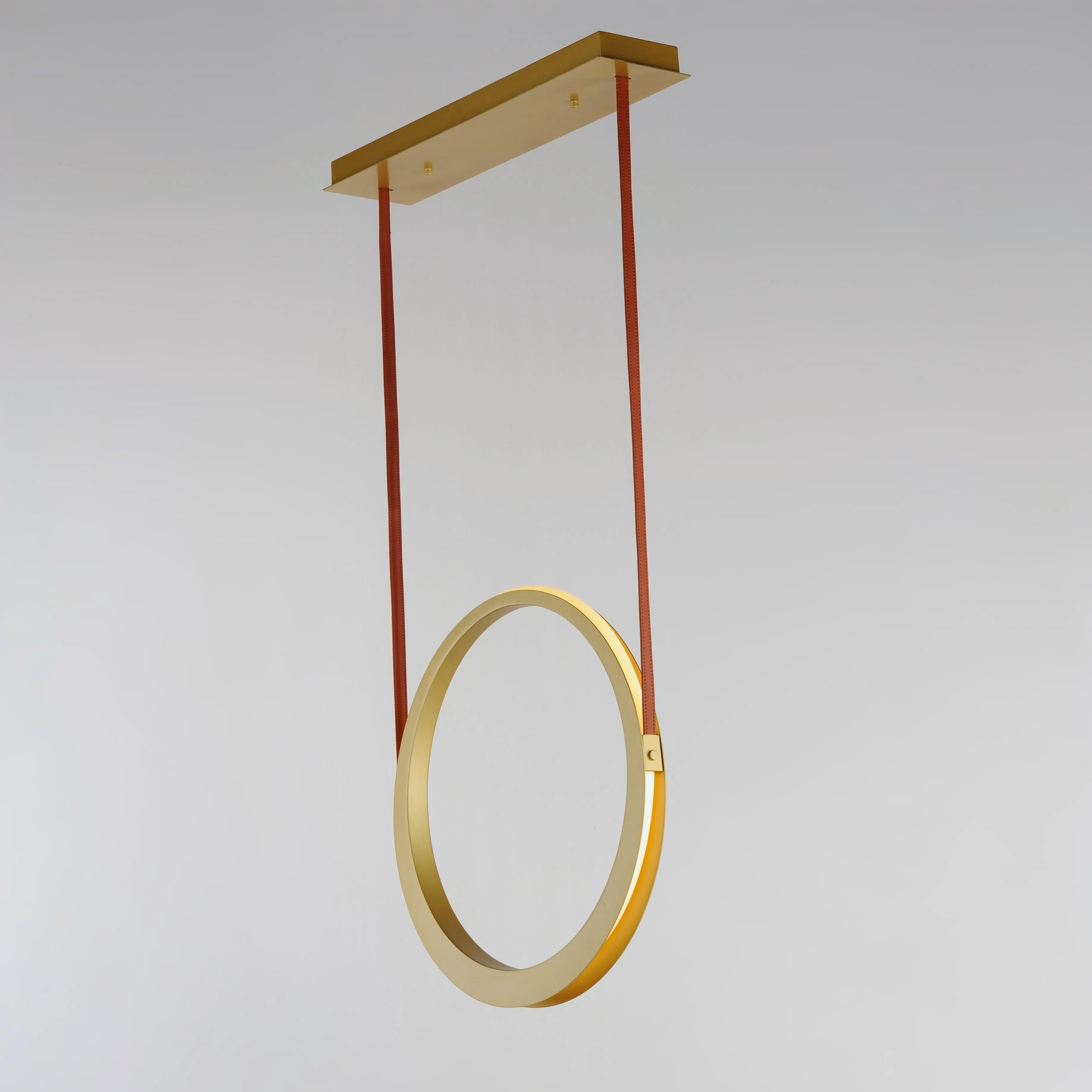 LED Antique Brass Single Rings Pendant