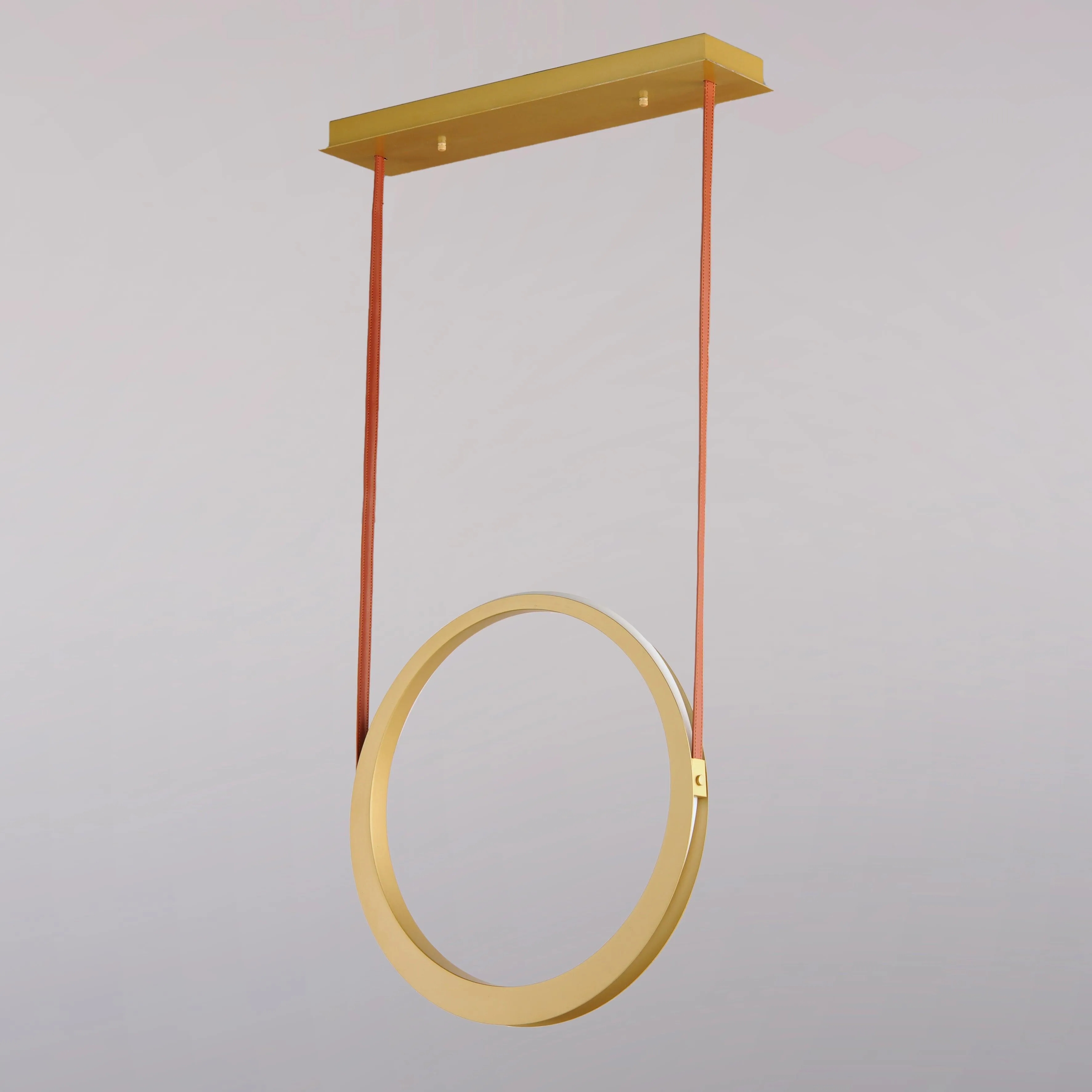 LED Antique Brass Single Rings Pendant