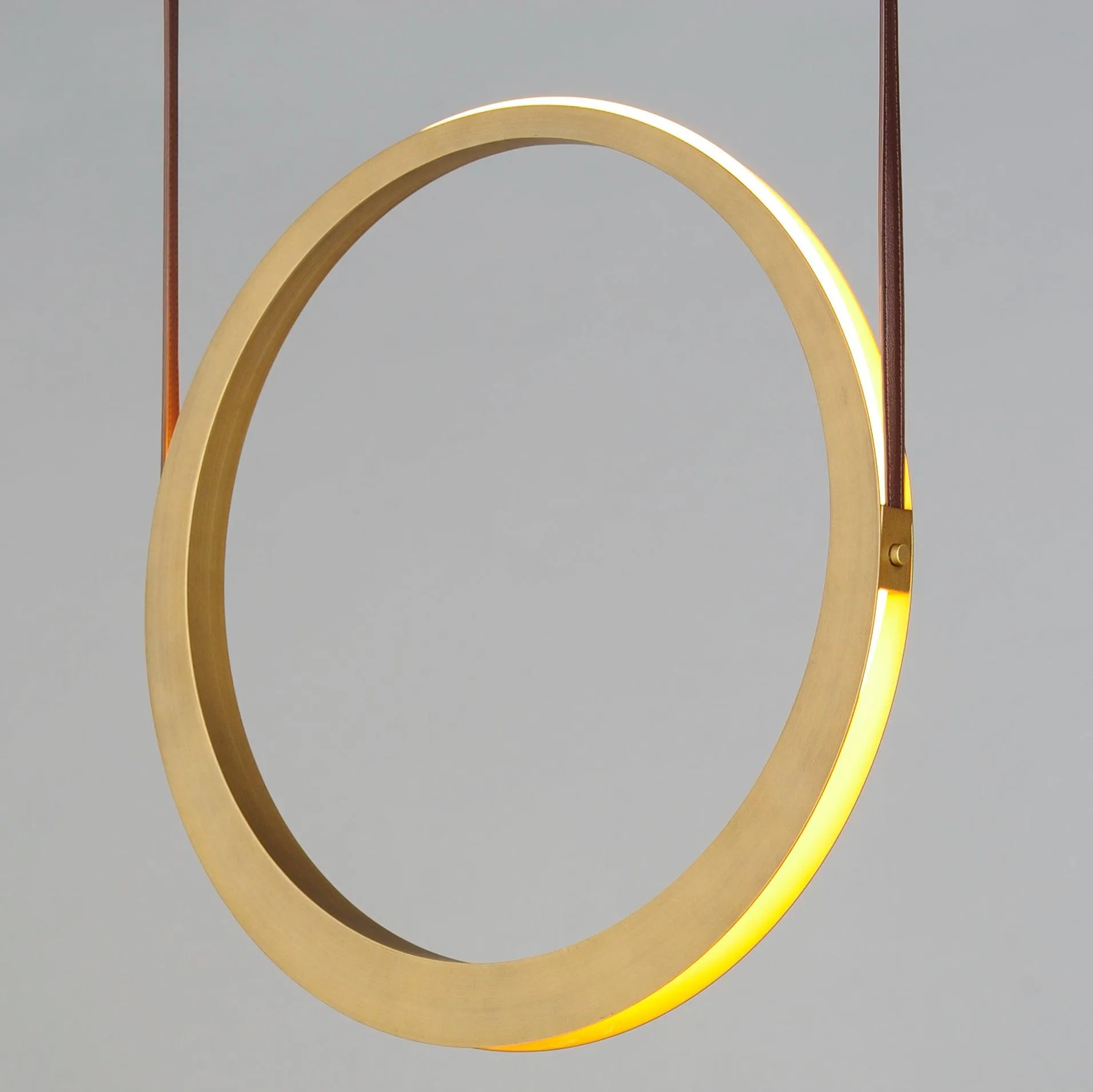 LED Antique Brass Single Rings Pendant