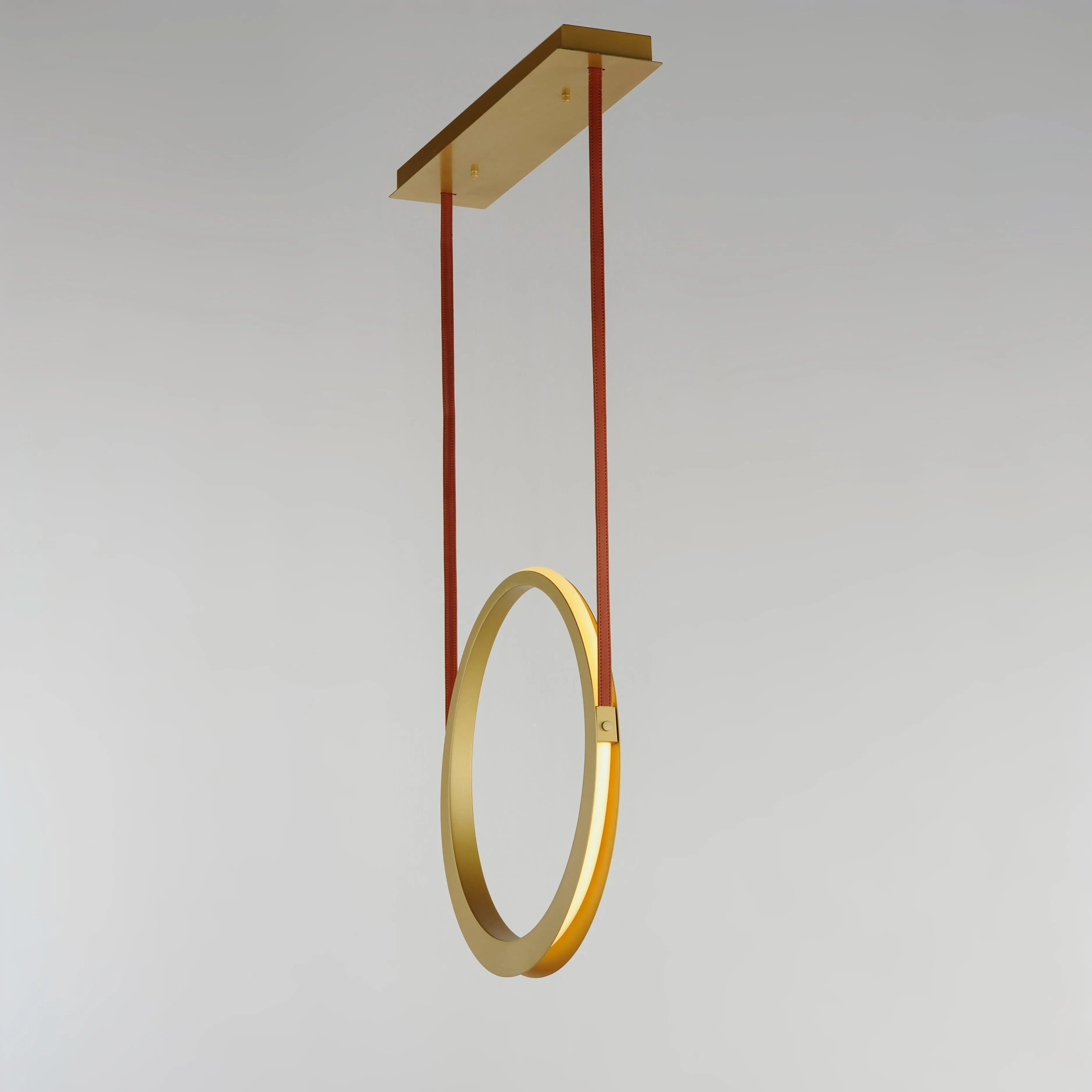 LED Antique Brass Single Rings Pendant