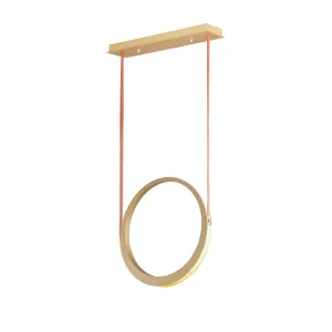 LED Antique Brass Single Rings Pendant