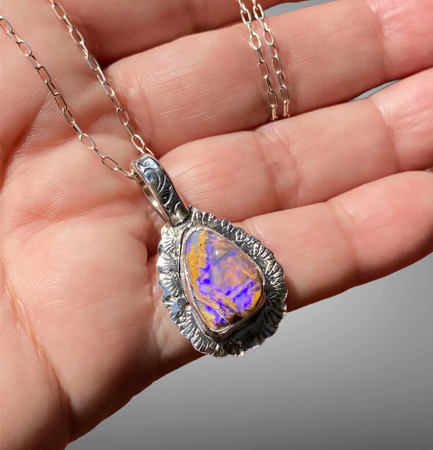 Lightning Ridge Opal Pendant