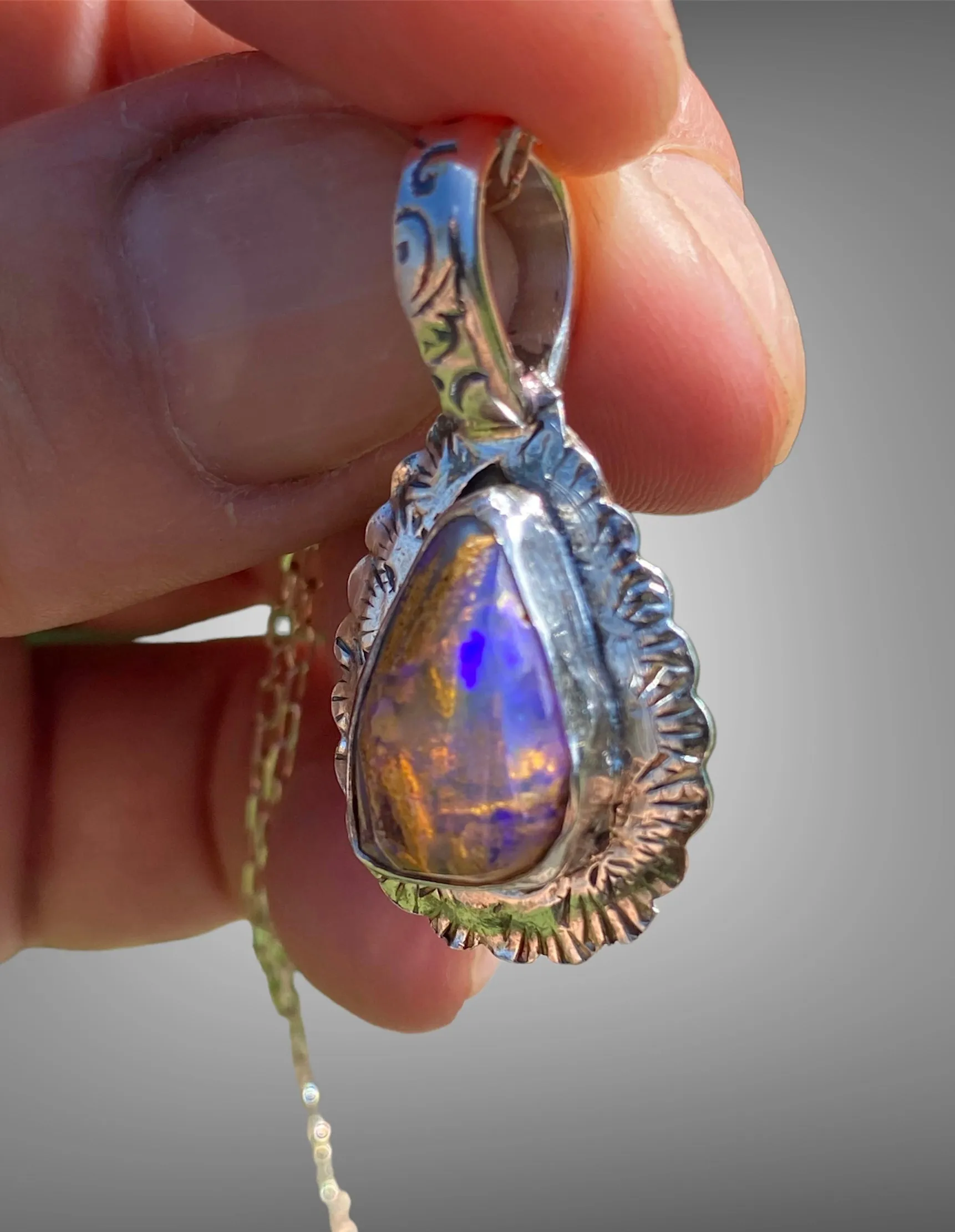 Lightning Ridge Opal Pendant