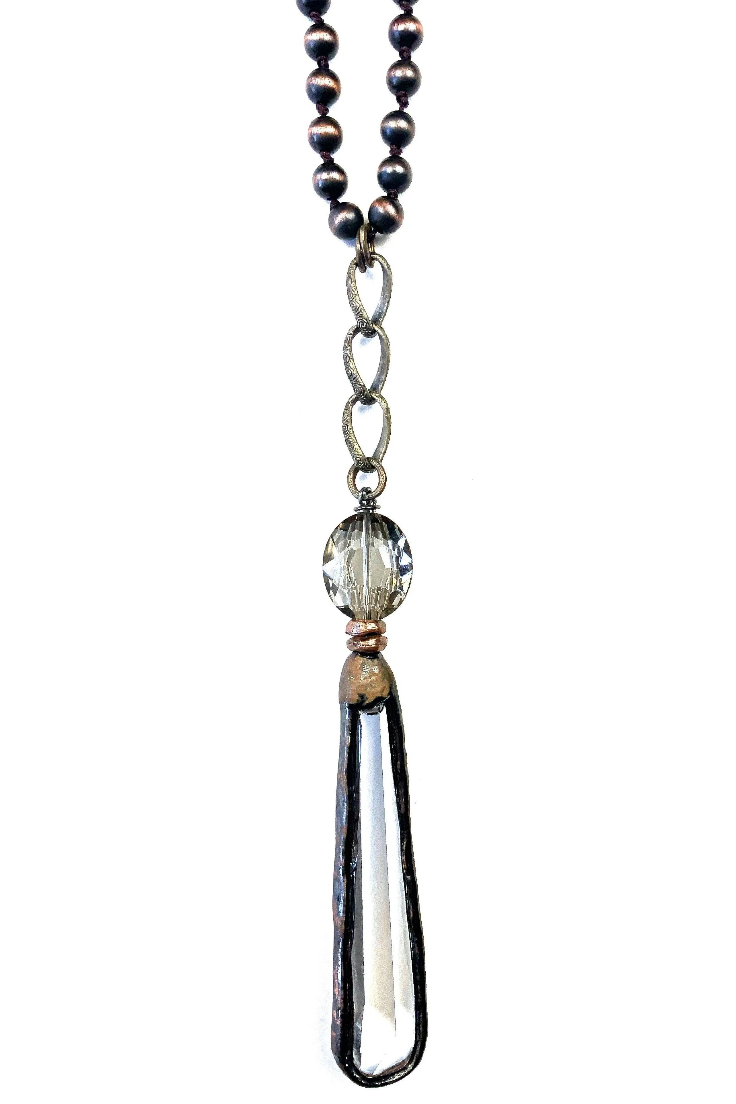 Lost And Found Long Mixed Chains With Crystal Pendant