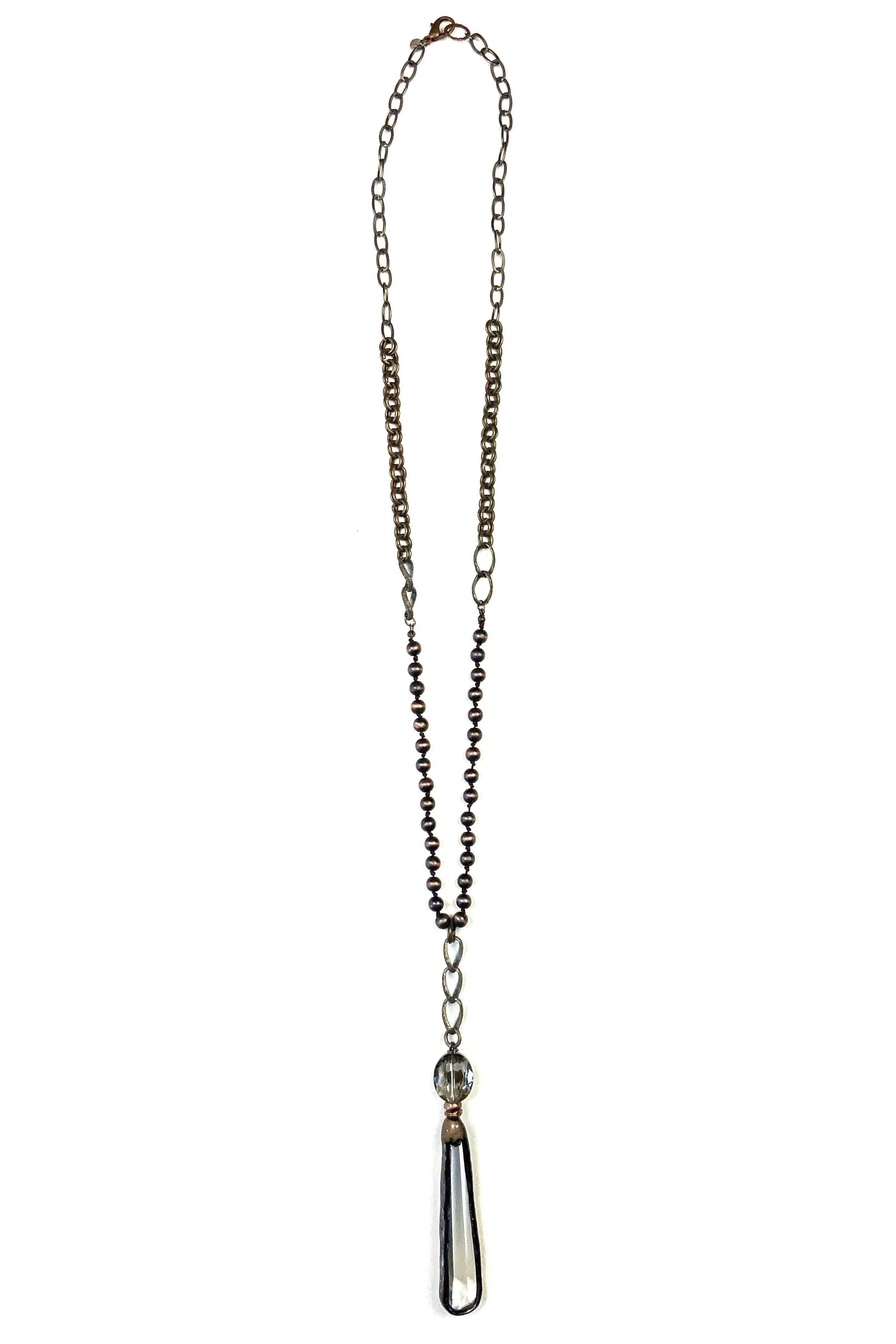 Lost And Found Long Mixed Chains With Crystal Pendant