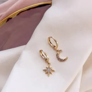 LOVCIA Celestial Charm Star Moon Earrings - Illuminate Your Style with Magic
