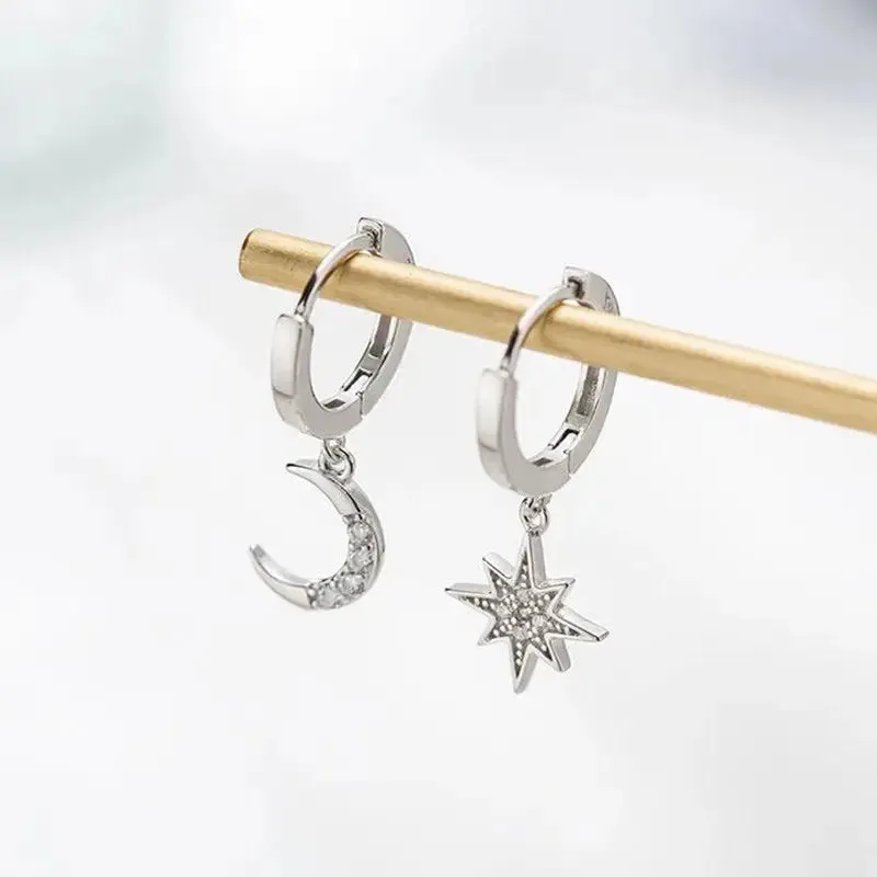 LOVCIA Celestial Charm Star Moon Earrings - Illuminate Your Style with Magic