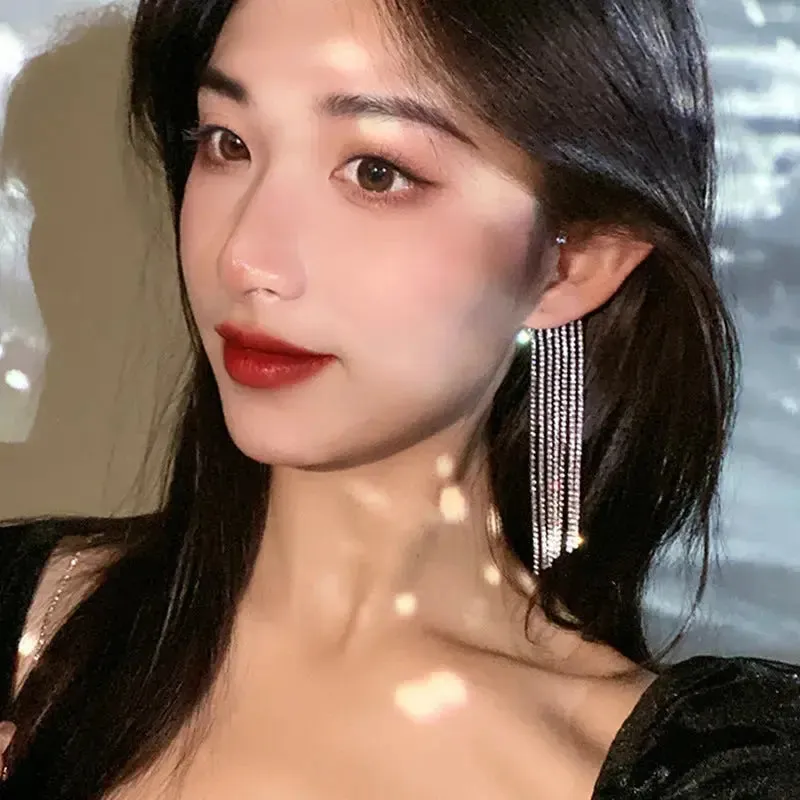 LOVCIA Fashionable And Simple Long Tassel Earrings