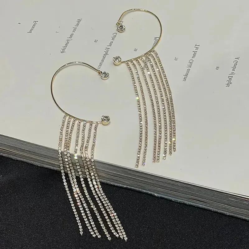 LOVCIA Fashionable And Simple Long Tassel Earrings