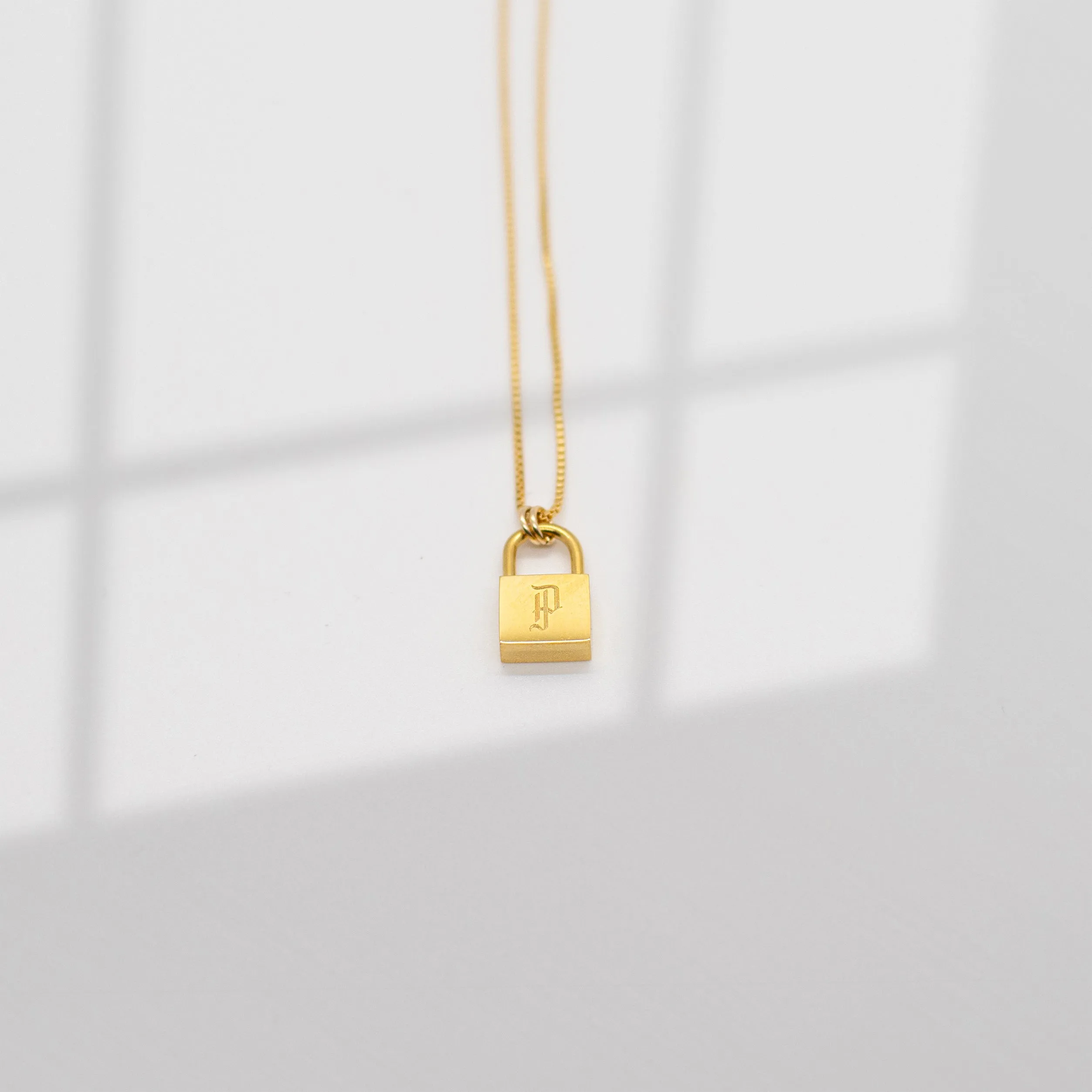 Love Lock Initial Pendant Necklace