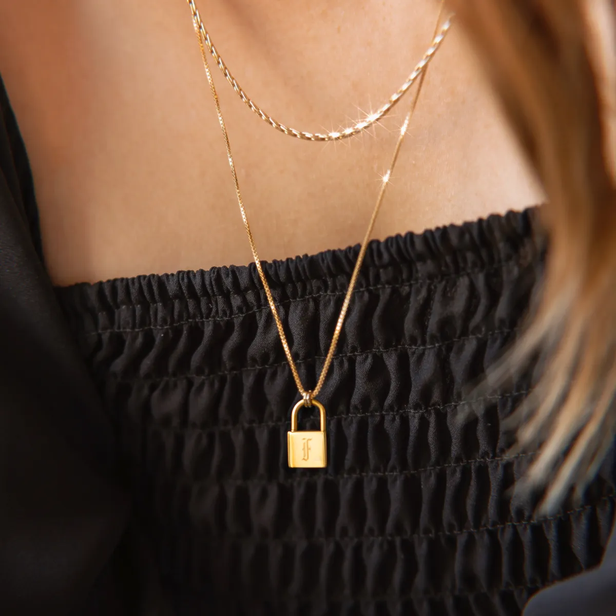 Love Lock Initial Pendant Necklace