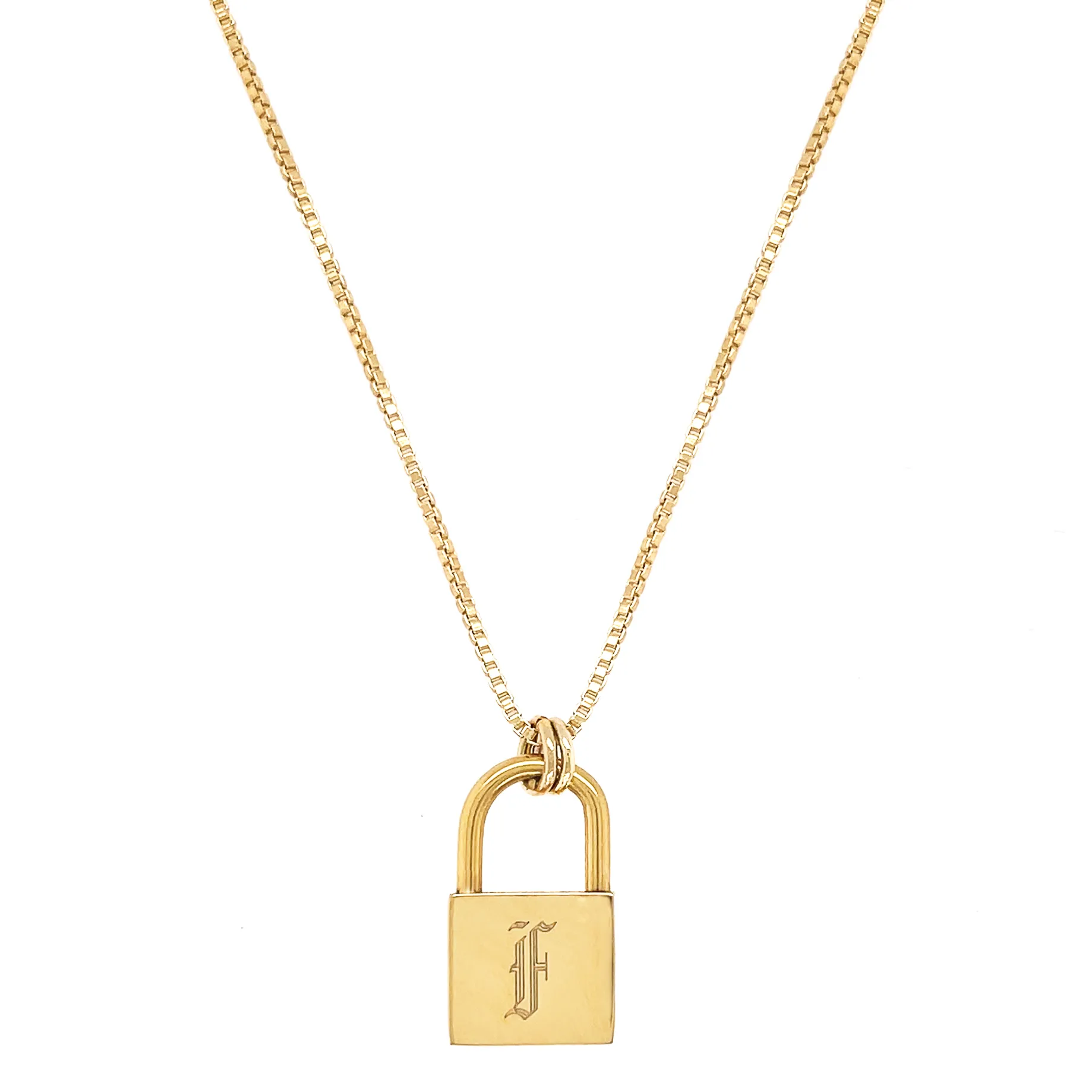 Love Lock Initial Pendant Necklace