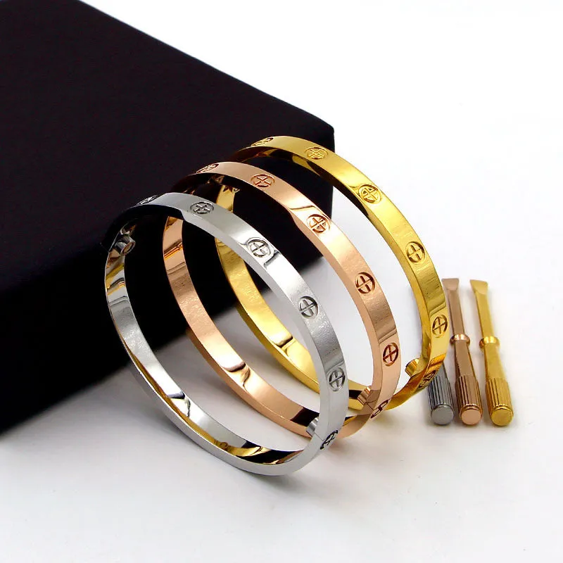 Lovers Classic Design Cross Bangles Bracelets With Screwdriver