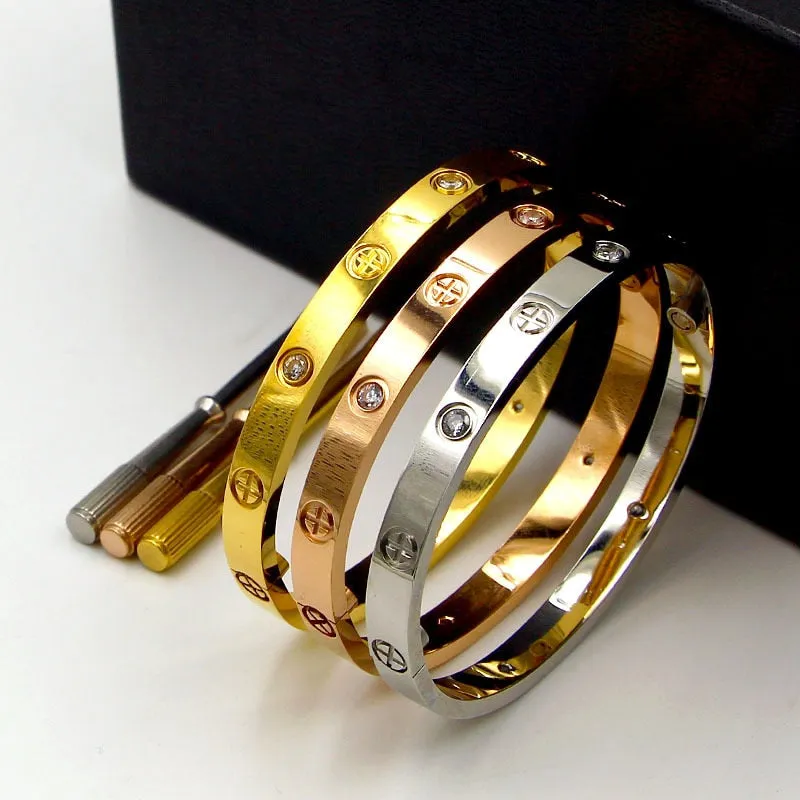 Lovers Classic Design Cross Bangles Bracelets With Screwdriver