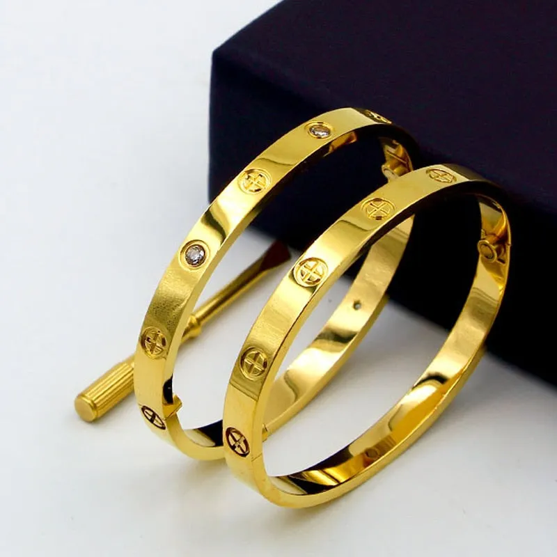 Lovers Classic Design Cross Bangles Bracelets With Screwdriver